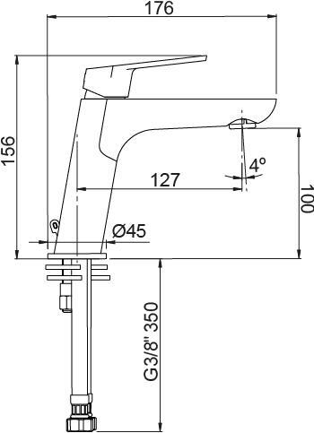AQG BETA mješalica za umivaonik, krom