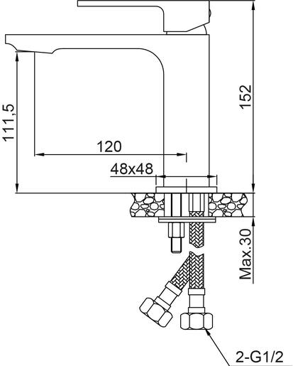 AQG BOLD mješalica za umivaonik, crna