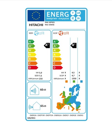 Hitachi Lorai Air Pur klima uređaj 5.0kW RAC-50WSE/RAK-50PSES