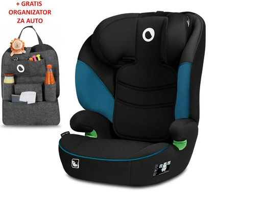 Lionelo i-Size autosjedalica Lars, 100-150cm, tirkiz + ORGANIZATOR