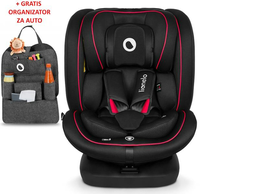 Lionelo i-Size autosjedalica Bastiaan, ISOFIX-360, 40-150cm, crvena + ORGANIZATOR