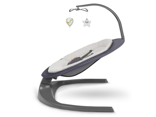 Lionelo dječja zibalica RALF, 12 melodija, 5 brzina, igračke, siva