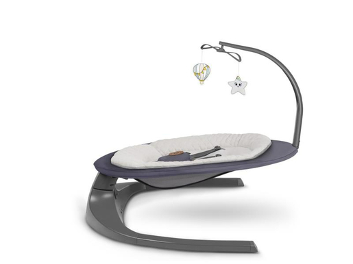 Lionelo dječja zibalica RALF, 12 melodija, 5 brzina, igračke, siva