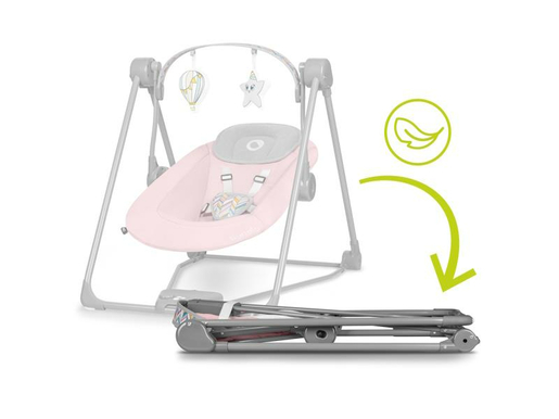 Lionelo dječja zibalica OTTO, 5 melodija, 5 igračaka. 5 brzina, roza