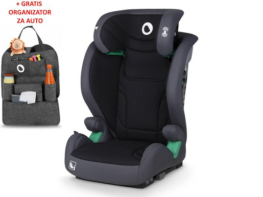 Lionelo i-Size autosjedalica Igo, ISOFIX, 100-150cm, siva + ORGANIZATOR