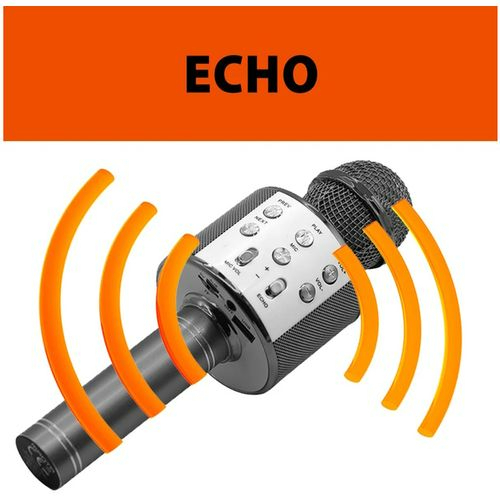 MANTA bežični mikrofon sa zvučnikom i karaoke funkcijom, crni MIC12-BK