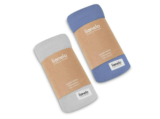 Lionelo bambus dekica za bebe Swaddler, 120x120cm, plava