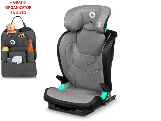 Lionelo i-Size autosjedalica Neal, ISOFIX, 100-150cm, siva + ORGANIZATOR