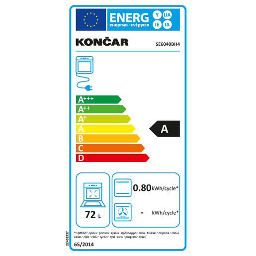 Končar štednjak SE6040BH4