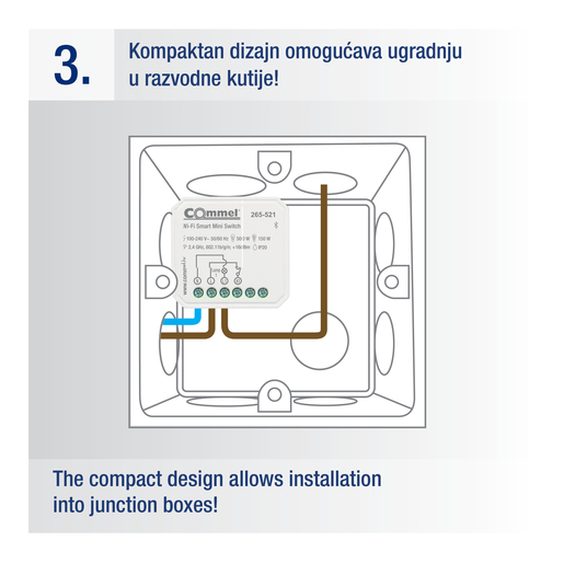 COMMEL jednostruki mini prekidač, WiFi