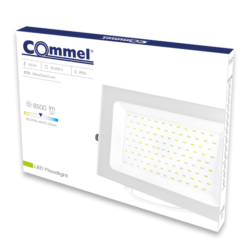 COMMEL LED reflektor 100W, 4000K, 8500lm, IP65, bijeli