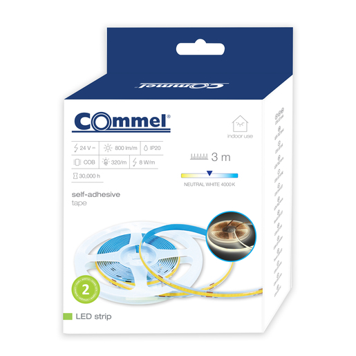 COMMEL LED traka COB (320 LED/m), 4000K (neutralno bijela boja svjetla), 3m