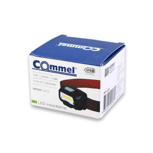 COMMEL LED naglavna svjetiljka sa senzorom, magnetski držač, 5W, 350lm,  800mAh