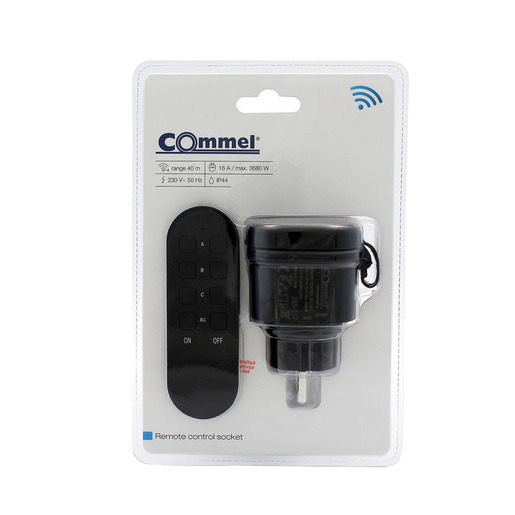 COMMEL utičnica s daljinskim upravljačem, 230V~, IP44