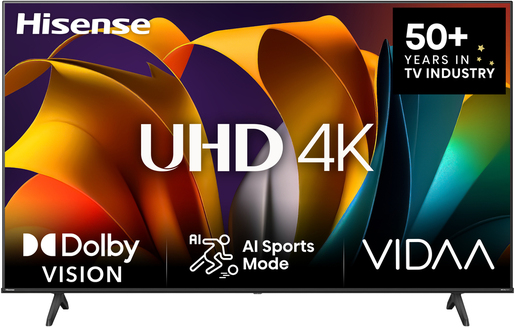 Hisense 65" LED TV 65A6N, 4K UHD, VIDAA Smart TV, Dolby Vision, Direct Full Array