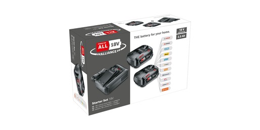 BOSCH početni set 18V (2 baterije x 2.5 Ah + punjač AL 18-44)