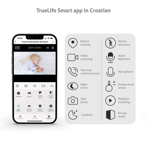 TRUELIFE digitalni video monitor NannyCam R3 Smart