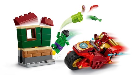 LEGO Marvel Iron Man na motociklu i Hulk 76287