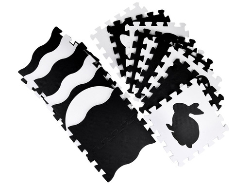 Pjenasta puzzle podloga za igru, crno/bijela