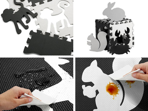 Pjenasta puzzle podloga za igru, crno/bijela