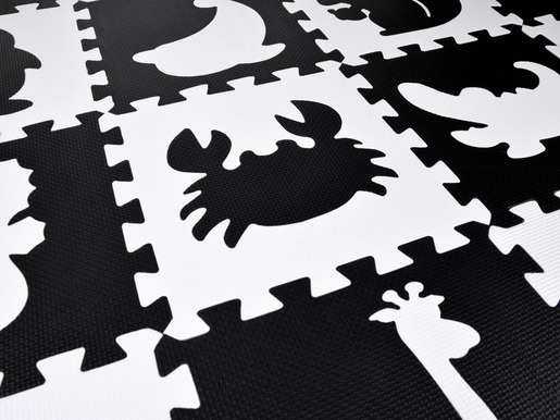 Pjenasta puzzle podloga za igru, crno/bijela