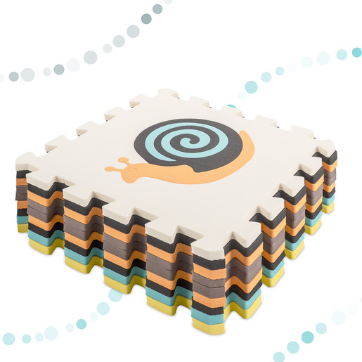 Pjenasta puzzle podloga za igru, šarene životinje, 9 kom, 85x85x1 cm