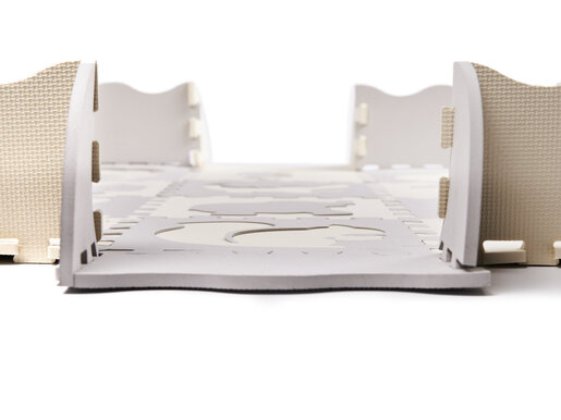 Podloga za igru s ogradom, bež, 36 elemenata