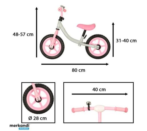 Trike fix bicikl bez pedala, rozi