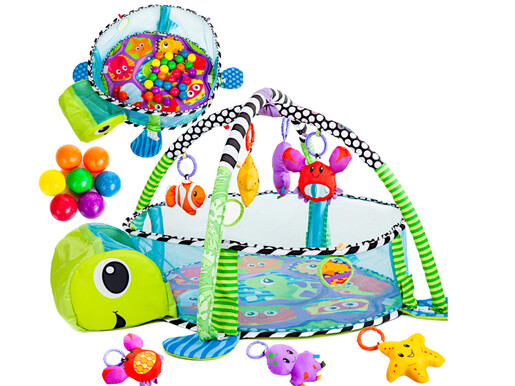 Velika edukativna podloga 3u1 Kornjača sa 30 loptica