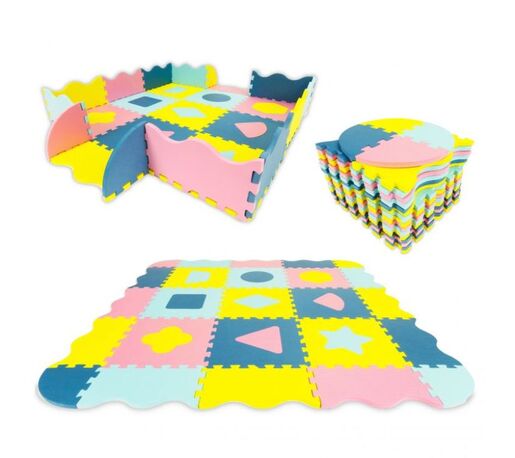 Edukativna podloga za igranje s ogradom, 37 komada, 1.3cm