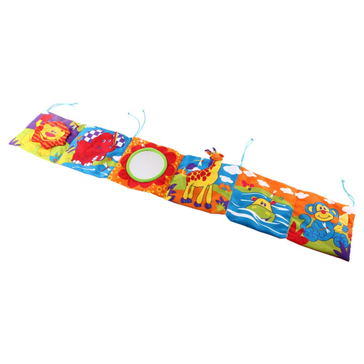 Edukacijski branik za dječji krevetić, šarene životinje, 92x15 cm