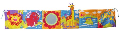 Edukacijski branik za dječji krevetić, šarene životinje, 92x15 cm