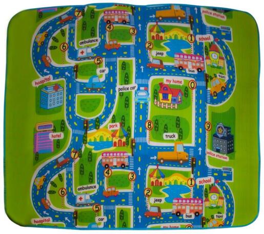 Pjenasta podloga za igru, gradske ulice, 160x130 cm