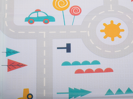 Dvostrana podloga za igru, šuma/gradske ulice, 177x158 cm