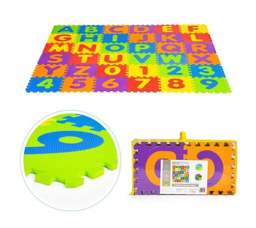 Velika podloga za igranje, slova i brojevi, 36 komada