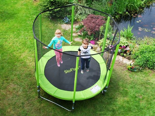 Skyflyer trampolin Ring 2u1 sa zaštitnom mrežom, 180 cm, zeleni