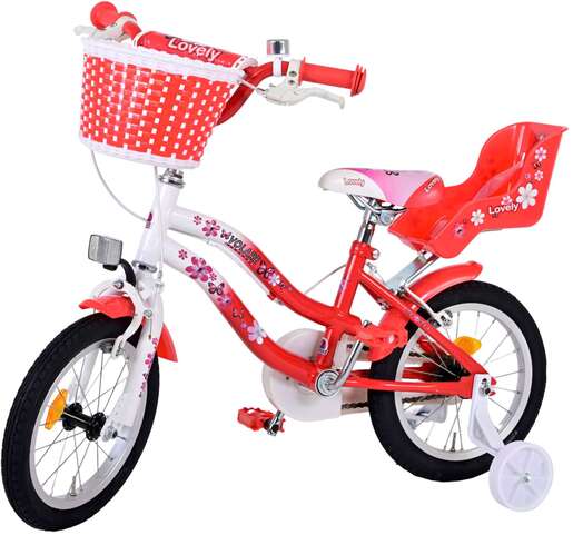 Volare dječji bicikl s dvije ručne kočnice Lovely 14", crveno/bijeli