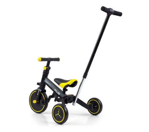 Milly Mally tricikl guralica 4u1 Optimus Plus, crno/žuti