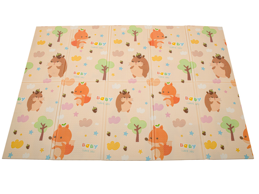 Dvostrana pjenasta podloga, jež/medo, 195x150 cm