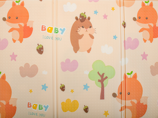 Dvostrana pjenasta podloga, jež/medo, 195x150 cm