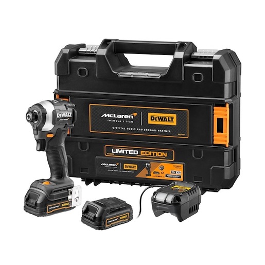 DEWALT McLaren aku udarni odvijač DCF85ME2GT,  1/4", 18V, 2x1.7Ah, TSTAK