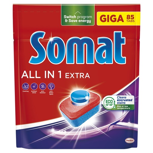 Somat All in One Extra tablete za strojno pranje posuđa, 85 kom