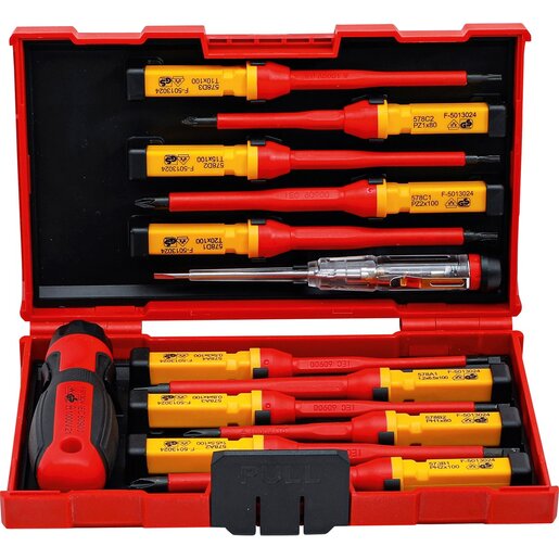 BGS set VDE odvijača s izmjenjivim nastavcima 13-dijelni 35814