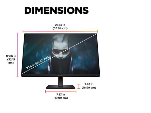 HP OMEN 24, 780D9AA, 23.8" FHD IPS, 165Hz, 1ms, 2x HDMI, DisplayPort, monitor