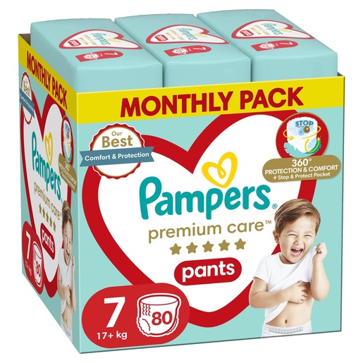 Pampers Premium Care pelene-gaćice, vel. 7 (17+ kg), 80 kom