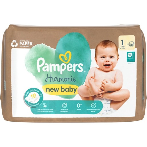 Pampers Harmonie pelene, vel. 1 (2-5 kg), 180 kom