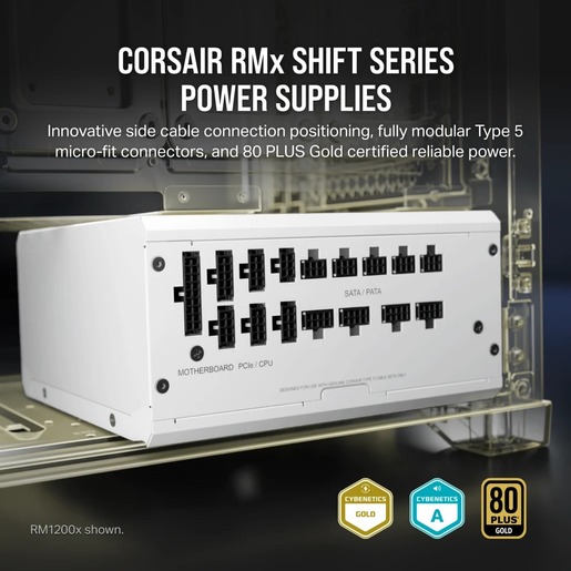 Napajanje Corsair RM1000x Shift White, 1000W Plus Gold