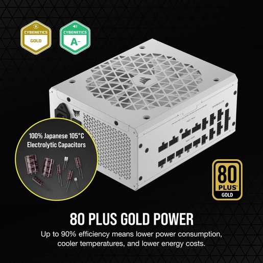 Napajanje Corsair RM1200x Shift White, 1000W Plus Gold