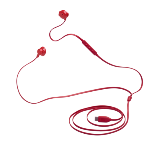 JBL Tune 305C, In-Ear, USB-C, žičane slušalice, crvena
