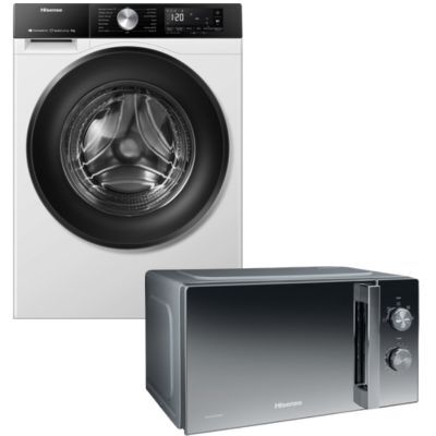Hisense set perilica rublja WF3S8045BW3 + mikrovalna H20MOMCP1H